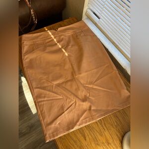 New York & Company Tan Pencil faux leather Skirt